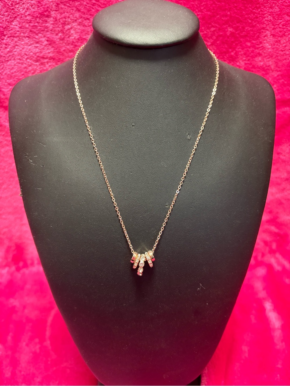 Lauren Conrad Delicate Rose Gold Pendant Necklace with Crystal Accents